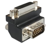 DELOCK – Adapter dvi 24+5 pin female to vga 15 male 90, angled, black (65425)