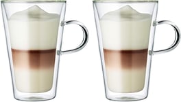 Bodum Canteen Double Wall Glass Set, Mouth Blown Borosilicate Glass - 0.4 L, of