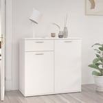 Maison Chic - Buffet De Cuisine Buffet bas - Meuble de rangement - Blanc brillant 80x36x75 cm Aggloméré