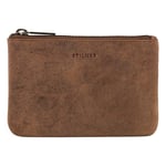 STILORD 'Samy' Pochette Cuir Trousse Vintage Étui idéal comme Portefeuille Porte Carte de Crédit Porte-Monnaie Nécessaire Maquillage en Cuir Véritable, Couleur:Torino - Marron