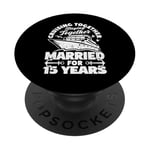 15 Years Married Cruising 15th Wedding Anniversary Cruise PopSockets Adhesive PopGrip