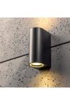 'Eileen' Black Outdoor Curved Double Spotlight Wall Light