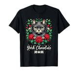 Roses Flowers York Chocolate Cat T-Shirt