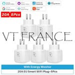 Prise Connectee Wifi Alexa Google Tuya Smartlife, Modele: 5pcs