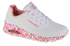 sneakers Femme, Skechers Uno-Loving Love, Blanc