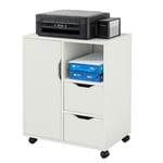 SoBuy Home Office File Cabinet Printer Stand, on Wheels White,FBT105-W,UK