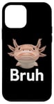 Coque pour iPhone 12 mini Pinceau à mème axolotl drôle, expression artistique unique