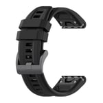 För Garmin Fenix 5X Plus 26mm Silicone Sport Pure Color Watch Band Black