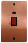 G&H FRG28B Flat Plate Rose Gold 45 Amp DP Cooker Switch & Neon Vertical Plate
