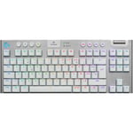 CLAVIER GAMING MÉCANIQUE SANS FIL ULTRA PLAT AZERTY LOGITECH G915 X LIGHTSPEED TKL TACTILE BLANC