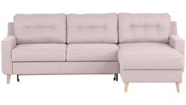 Canapé d'angle réversible convertible 4 places MIDLAND coloris rose pastel