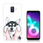 Samsung Galaxy A6 (2018) Muovinen Joustava Kuvallinen Takasuoja Kuori - Husky Koira Monivärinen