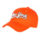 Casquette Enfant Orange NY Vintage en Coton Bronxya 7 a 11 ans-Taille unique