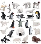 26 Pcs Figurine Animaux Polaire Figurines Miniatures Marins En Plastique Figurine Animaux Banquise Petite Animaux Miniature Réaliste En Renard Loup Baleine Pingouin Pour Déco De Noël Cadeau.[V411]