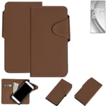 WALLET CASE PHONE CASE FOR Realme GT 6 China BROWN BOOKSTLYE PROTECTIVE HULL FLI