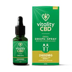 Vitality CBD Drops, Spray in MCT Oil 2400 mg, Lemon, 30 ml, NO THC