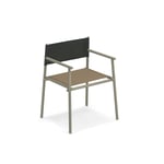 EMU - Terramare Armchair, Grey/Green, Seat: Emu-Tex, Sand, Back: Eco-Leather, Grey/Green - Matstolar utomhus - Alfredo Chiaramonte,Marco Marin - Grön - Läder/Metall