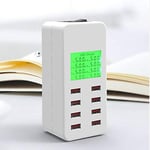 A8B 40W 8 Ports USB Smart Charging Station With Digital Display AC100-240V (White) (Color : White, Size : One Size)