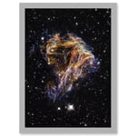 Hubble Space Telescope Image Colourful Sheets Of Debris From The Stellar Explosion Of N 49 DEM L 190 Supernova Remnant Art Print Framed Poster Wall De