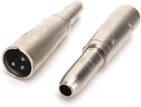 Lot de 2 Adaptateurs convertisseurs professionnels XLR mâle à 3 broches vers prise jack femelle audio stéréo, 6,35 mm, connecteur d`adaptateur pour microphone