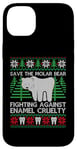 Coque pour iPhone 14 Plus Pull de Noël moche avec ours en molaire « Save The Molar Bear »