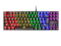 Mars Gaming MK80 Noir, Clavier Gaming Mécanique TKL FRGB, Antighosting, Switch Mécanique Marron, Langue Espagnole