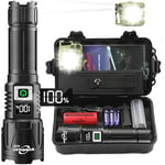 WOWNIGHT Torches LED Super Bright Rechargeable, 500000 Lumens Torches Battery Powered, Tactical Torch Rechargeable, Powerful Torch High Powered Flashlight for Camping Dog Walking Emergency Gift