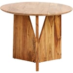 Beliani - Table de Salle à Manger Ronde Traditionnelle en Bois d'Acacia Massif Clair Naturel 100 x 100 cm Arran