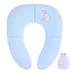 Réducteur de Toilette pour Bébé, Siège de Toilette Pliable pour Enfants, Réducteur WC Portatif pour Enfant, Siège de Toilette de Voyage pour Enfants Pot de voyage pliable pour garçons et filles(bleu)