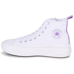 CONVERSE Chuck Taylor All Star Move Platform Sneaker, White/Pixel Purple/White, 6 UK