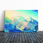 Big Box Art Canvas Print Wall Art Landscape Mountain Climbing (3) | Mounted and Stretched Box Frame Picture | Home Decor for Kitchen, Living Room, Bedroom, Hallway, Multi-Colour, 20x14 Inch