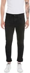 Replay Men's Grover Straight-Fit Hyperflex Forever Dark Jeans with Stretch, Black (Black 098), 27W / 30L