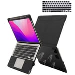 TYTX PU Leather Case Compatible with MacBook Pro 14 inch 2024-2021 Release M3 A2918 A2992 M2 A2779 M1 A2442 Pro Max Chip with Heat-Vent and Stand Function, Laptop Sleeve with Keyboard Cover, Black