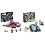 LEGO 75362 Star Wars Ahsoka Tano's T-6 Jedi Shuttle Set, Buildable Toy Starship with 4 Minifigures & 75359 Star Wars 332nd Ahsoka's Clone Trooper Battle Pack, The Clone Wars Building Toy Set