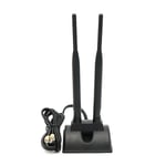 2,4 GHz 5 GHz Dual Band Wifi-antenn, Rp-sma haneantenn magnetisk bas för PC