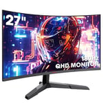 KOORUI 27 Inch Gaming Monitor, QHD 1440P Curved Monitor 180Hz VA 1ms 1500R PC Monitors with Adaptive Sync, HDMI X2 /DP, VESA Compatible, Tilt Adjustable, Eye Care