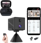 Mini Camera Espion Wifi Fhd 4K, Micro Caméra De Surveillance Sans Fil Avec Détection De Mouvement, Vision Nocturne, Carte Sd 32G + Lecteur Offerts, Autonomie Élevée, Étui Design & Kit D'Installation