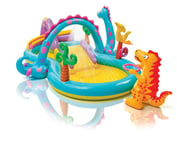 Uppblåsbar pool för barn, vattenlekplats, rutschkana, fontän INTEX 57135