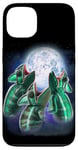 Coque pour iPhone 13 3 caméléons hurlant à la lune drôle lézard caméléon animal de compagnie