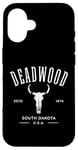 iPhone 16 Deadwood South Dakota USA Skull Design Souvenir Case