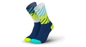 Chaussettes de running incylence diagonals bleu fluo