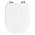 WENKO Abattant WC Sianna, siège WC pour les WC Ideal Standard Tesi, Roca Dama, MDF résistant à l'humidité et exempt de pores, fixation en acier inox, 32,5 x 41,5 cm, blanc
