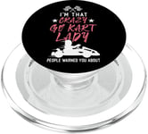 Go Kart Racing Vintage I'm That Crazy Go Kart Lady People PopSockets PopGrip for MagSafe