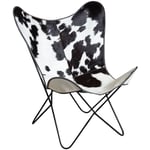 Fauteuil butterfly en peau de vache