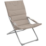 Fauteuil relax de jardin Milos taupe en acier traité époxy et polyester matelassé - Hespéride