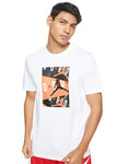 Nike M J Jordan AIR SS Crew T-Shirt Homme, White/Infrared 23, FR : L (Taille Fabricant : L)