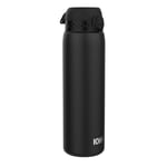 Ion8 1 Litre Stainless Steel Water Bottle, Leak Proof, Easy to Open, Secure Lock, Dishwasher Safe, Carry Handle, Hygienic Flip Cover, Easy Clean, Durable, Metal Water Bottle, 1200 ml/40 oz, Black