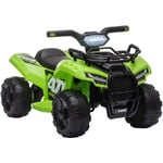 Homcom - Buggy électrique enfant quad électrique pour enfant de 18 à 36 mois effet lumineux 6 v 2 Km/h max. métal pp vert