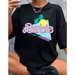 Barbie Tryckt T-shirt Kvinna Sommar Topp T-shirt GH1014-R M