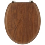 Tendance - Abattant wc bois moule 18 pouces attaches acier inoxydable - facon acacia rustique